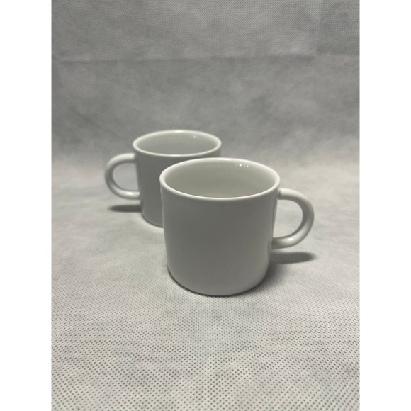 Set of 4 Coffee Mug Crate & Barrel Espresso Cups 4x White Porcelain Espresso Mug - Picture 9 of 12